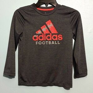 Adidas Kids Charcoal Long Sleeve Football Tee Size 7X EUC